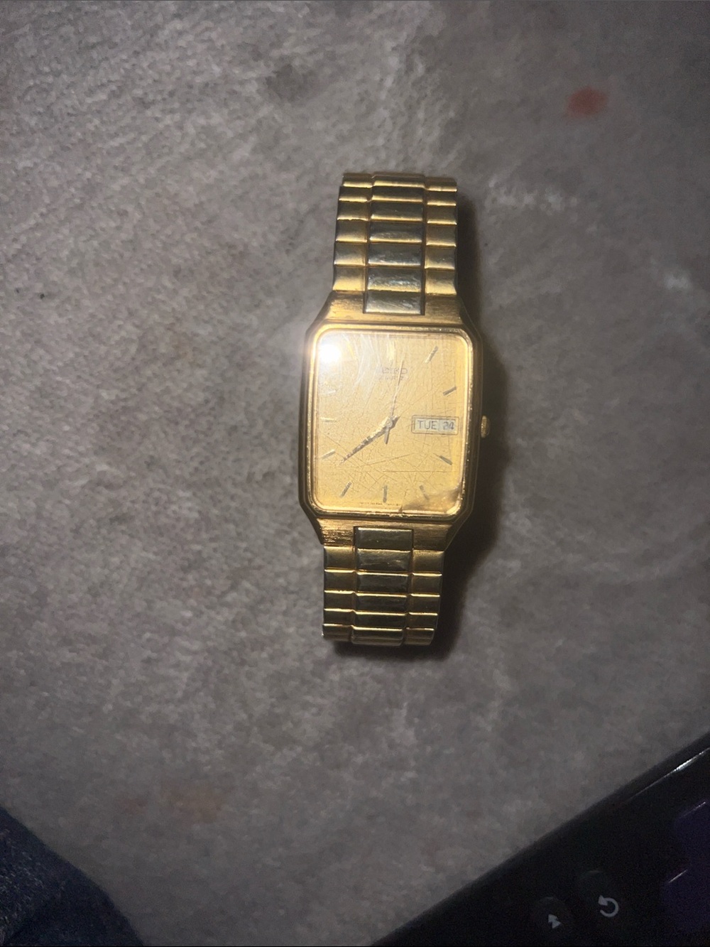 Seiko Gold-Tone Rectangular Men’s Watch